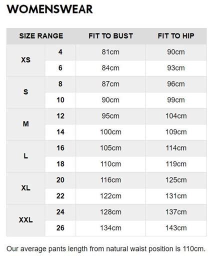 Buy South African Womens Clothing Size Chart In Stock