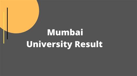 Mumbai University Result 2022 Out Mu Ugpg 2nd 4th 6th Sem Exam