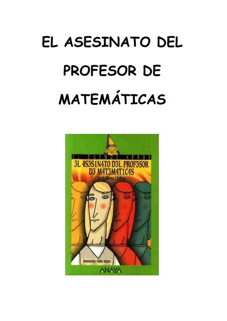 El Asesinato Del Profesor De Matemáticas Ficha 2 Pdf Ies Antares