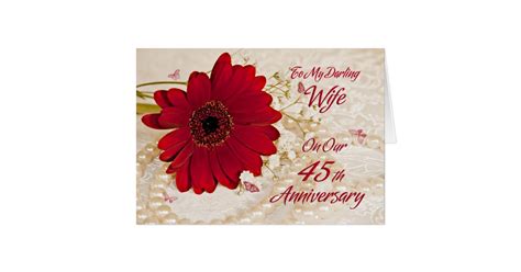 Wife On 45th Wedding Anniversary A Daisy Flower Greeting Card Zazzle
