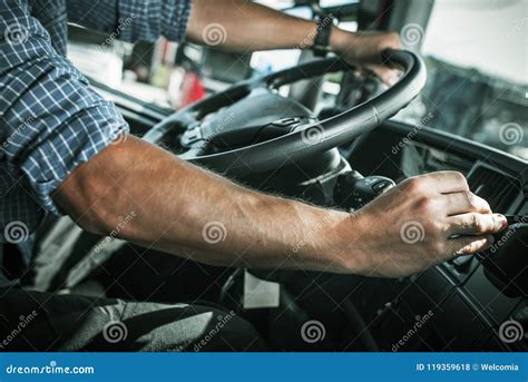 Truck Driver Behind The Wheel Stock Photo Image Of Delivery Drive