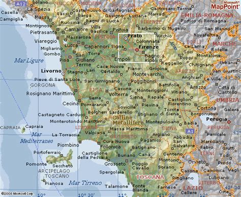 A Detailed Map Of Tuscany Italy