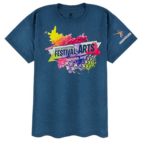 Disney Adult Shirt 2017 Epcot Festival Of Arts Passholder Blue