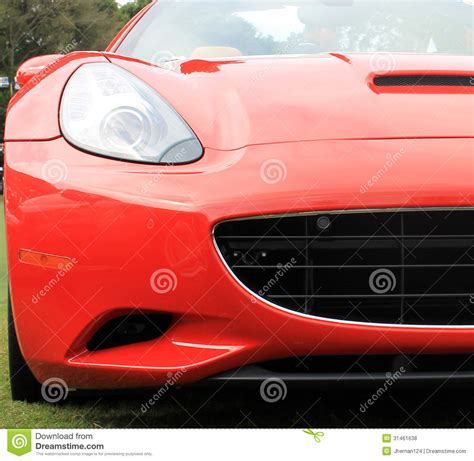 Red Italian Modern Sports Car Headlamp And Grill Editorial Stock Photo