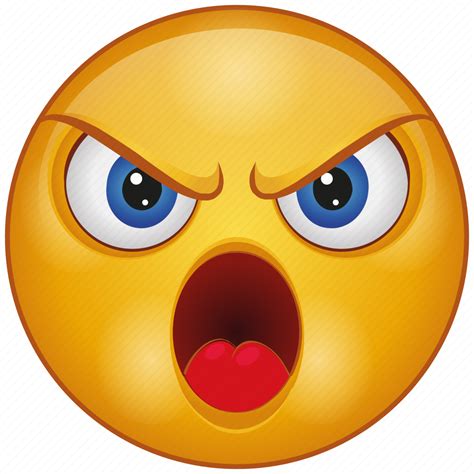 Angry Cartoon Character Emoji Emotion Face Shock Icon Download Images