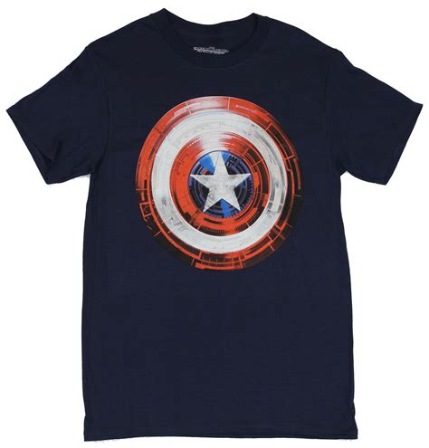 Captain America Mens T Shirt Digital Style Shield Image Small
