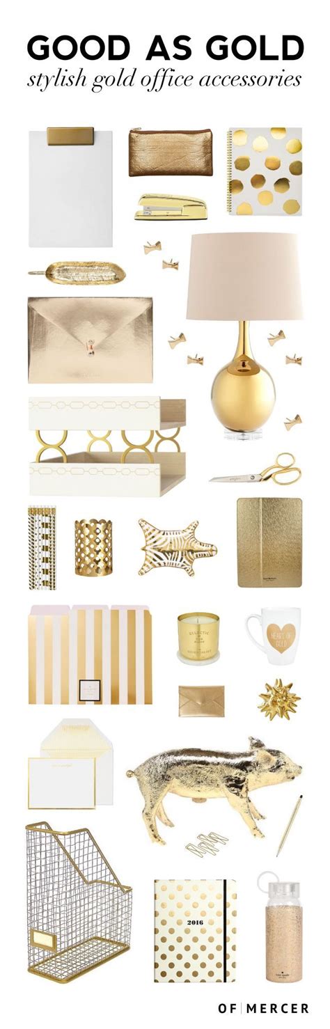 How to go for the gold.with your decor. Gold Desk Accessories | Of Mercer Blog | Decor, Desk decor ...