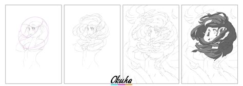 This is why you're using very light pressure; How to draw hair - Anime style | Okuha - Drawing Anime