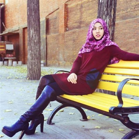 Hijab Boot Stylish Hijab Arab Girls Hijab Leather Outfit