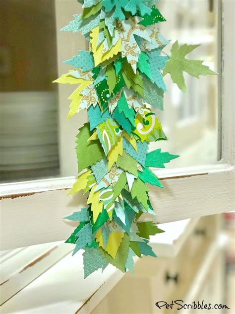 How To Make A Beautiful Paper Leaf Garland Pet Scribbles