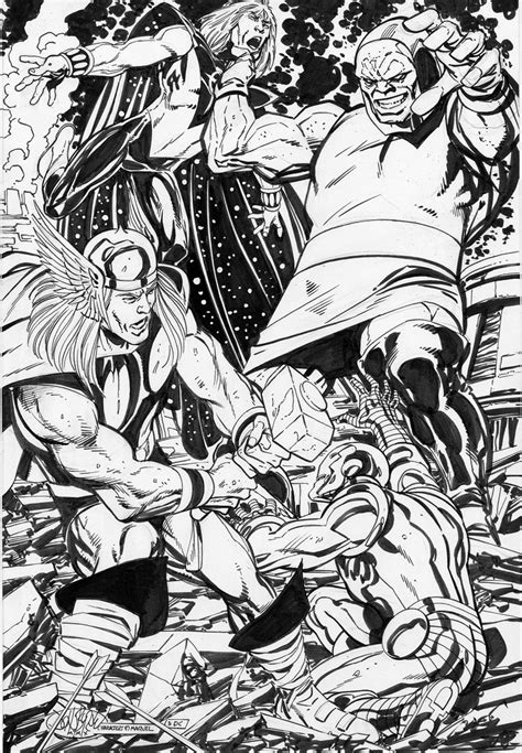 Avengers Vs Darkseid By John Byrne Art Reference Comic Books Art