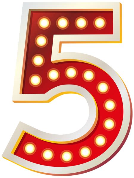 Red Number Five With Lights Png Clip Art Image Gallery Yopriceville