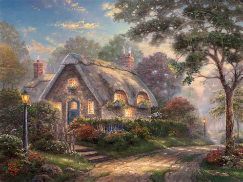Lovelight Cottage By Thomas Kinkade Studios Village Gallery