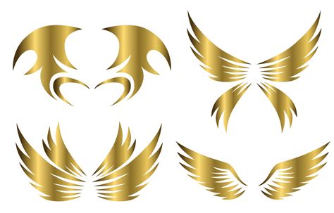 Set Of Gold Animal Wings Logo Design Vector Illustration Suitable For