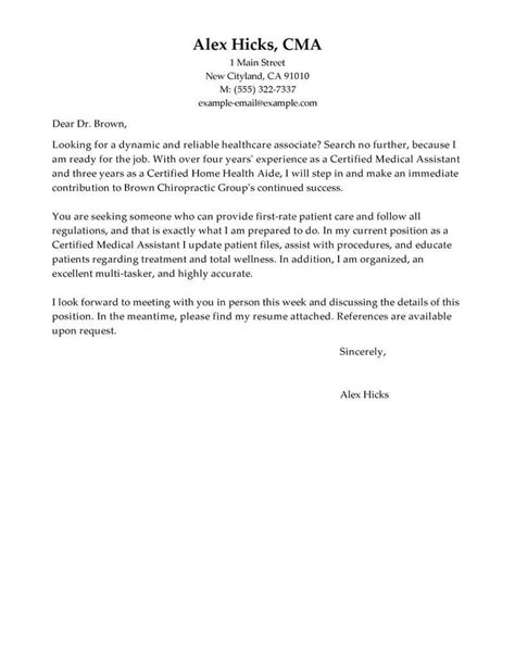 Cover Letter For Healthcare Job Examples
