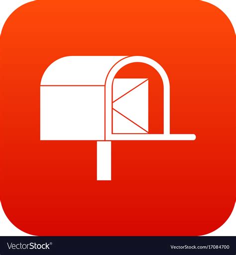 Mailbox Icon Digital Red Royalty Free Vector Image