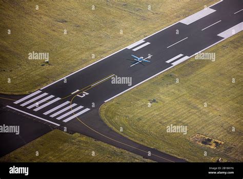 Aerial Photo Airport Runway Taxiway Airport Company Mönchengladbach