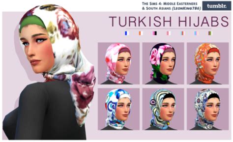 Turkish Hijabs Recoloured By Leonking786 Meet The Sims 4 Middle