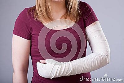 Woman With Bandaged Arm Royalty Free Stock Images Image