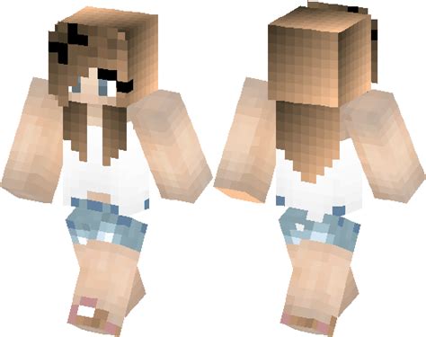 Short Blond Hair Summer Girl With Sneakers Minecraft Skin