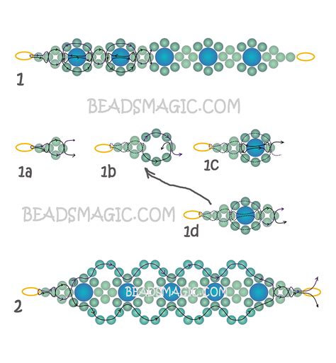 Free Pattern For Bracelet Lime Beads Magic