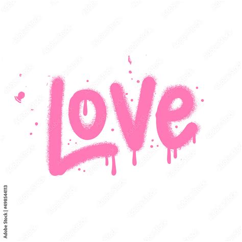 Urban Graffiti Love Word Sprayed In Pink Over White Inscription