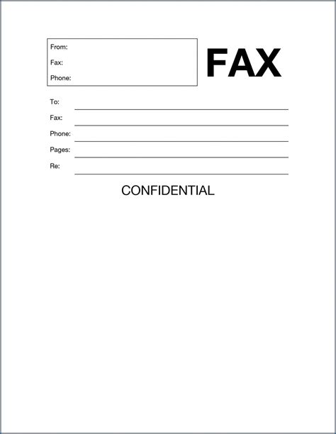 √ Free Printable Fax Cover Sheet Template Word