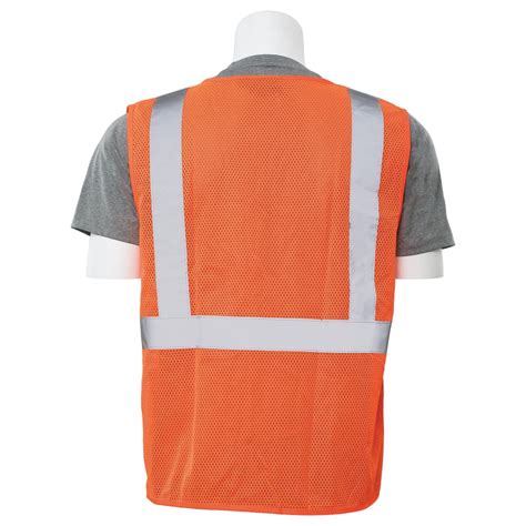 Erb 61659 Orange Mesh Zipper Safety Vest Class 2 Large