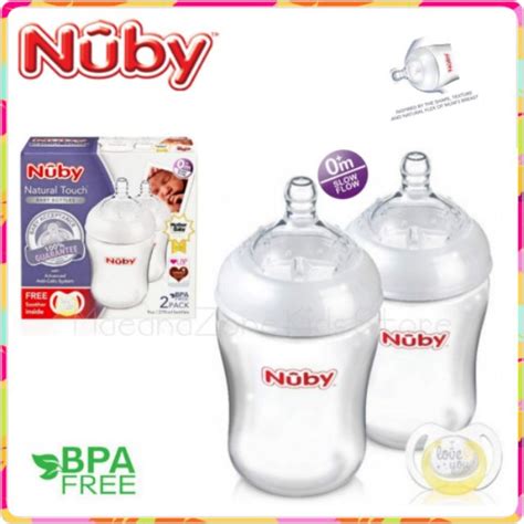 Nuby Natural Touch 270ml 9oz Advanced Anti Colic Easy Latch Bottle Botol Susu White Offer Hot
