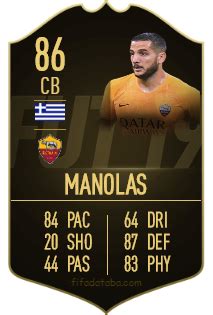Kostas manolas fifa 21 career mode. Kostas Manolas FIFA 19 Rating, Card, Price