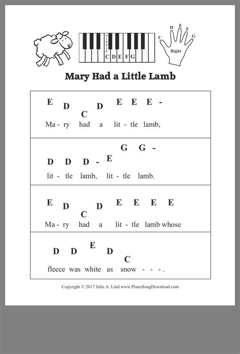 Free Printable Piano Sheet Music For Beginners With Letters Learn The