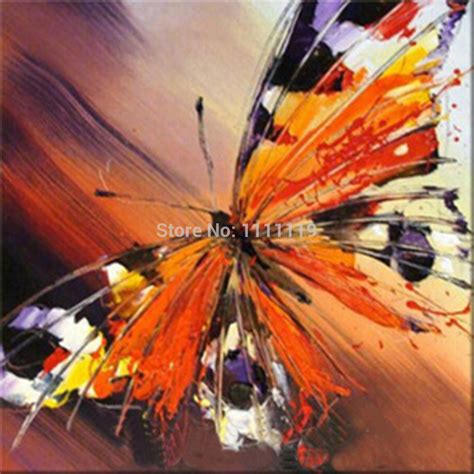 Orange Butterfly Painting Рисунки на холсте Краска Абстрактные картины