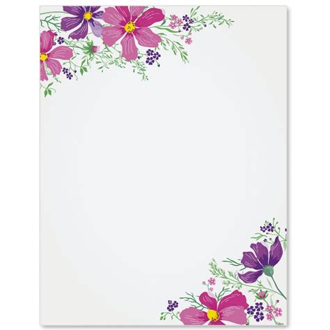 Colorful Cosmos Border Papers Paperdirect Borders For Paper Flower