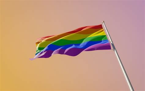 bandera lgbt del orgullo gay sobre fondo de color foto premium