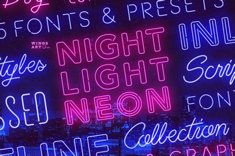 Retro Neon Font Collection By Wingsart Studio Typeyeah