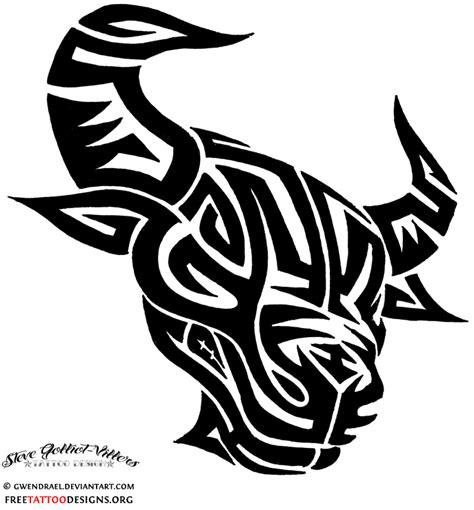 Tribal Taurus Bull Tattoo Design For Men