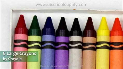 8 Large Assorted Color Crayons By Crayola Youtube
