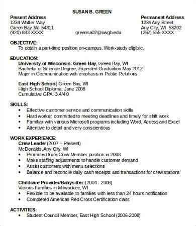 part time job resume  student  canada perfect resume format