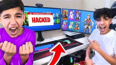 I Hacked My Little Brothers Rare Fortnite Account Youtube