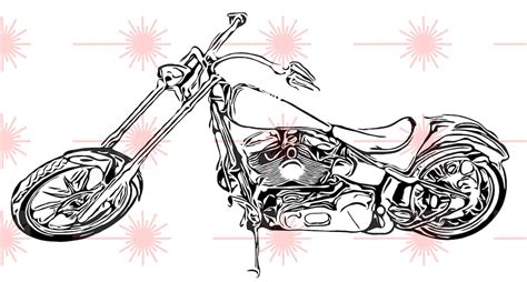 Chopper Motorcycle Png Dxf Svg Eps Vector Files For Etsy