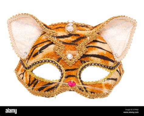 Tiger Masquerade Mask Studio Cutout Stock Photo Alamy