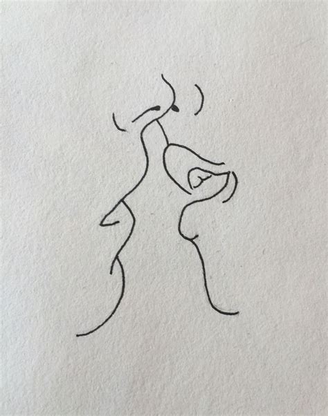 Anime kissing face head lifted side view drawing. Kiss Tatoo drawing | Pencil art drawings, Sketches of love ...