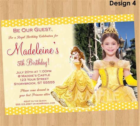 Belle Birthday Party Invitations