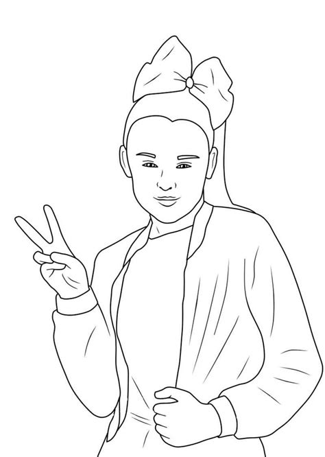 Famous Dancer Jojo Siwa Wears Boomber Coat Coloring Page Free