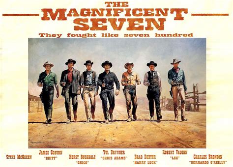Seven gunfighters are hired by mexican peasants to liberate their village from oppressive bandits. The Magnificent Seven (1960)
