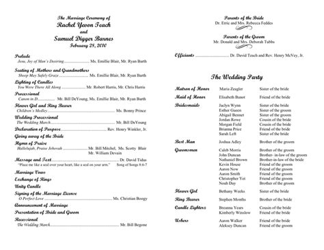 Wedding Program Template Download Free Documents For Pdf Word And Excel