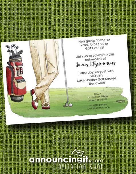 Purchases you make through these links may earn us a small commission, at no extra cost to you. Golf Outing Retirement Invitations Party Invitations | Retirement party invitations, Golf party ...