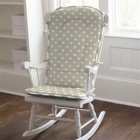 Rocking chair rubber feet, wrought iron. Taupe and White Dots and Stripes Rocking Chair Pad # ...