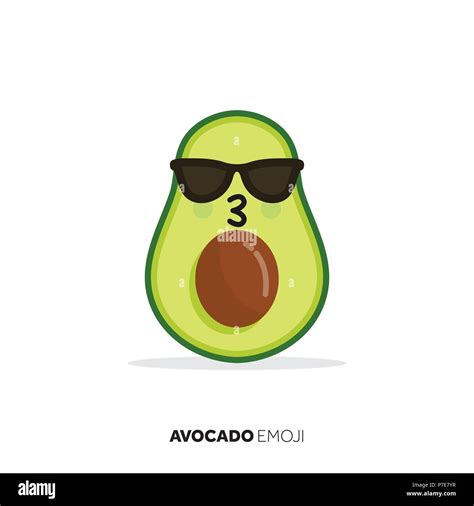 Avocado Fruit Cute Emoji Character Icon Stock Vector Image And Art Alamy