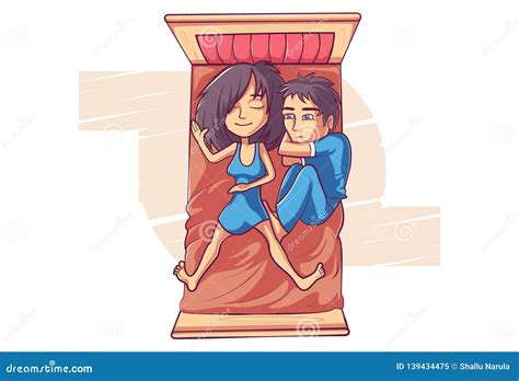 Cartoon Illustration Of Cute Couple Stock Vector Illustration Of